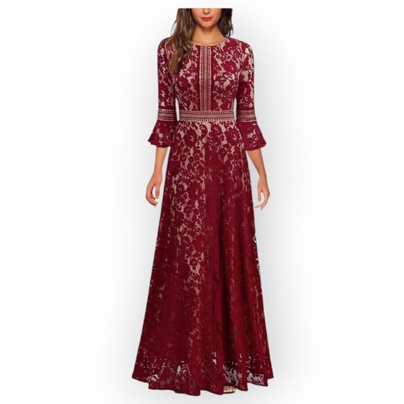 MISSMAY whimsigoth fairy magenta castlecore bell sleeve long dress size M NWT - Picture 2 of 13